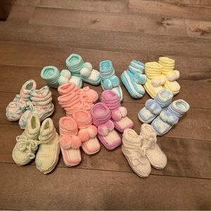 Colorful Knitted Baby Booties Set